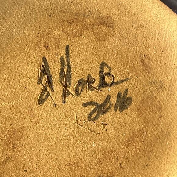 Art Studio Pottery Stoneware Bowl 9.5" Glossy Finish Multicolor Abstract Design - Picture 8 of 9